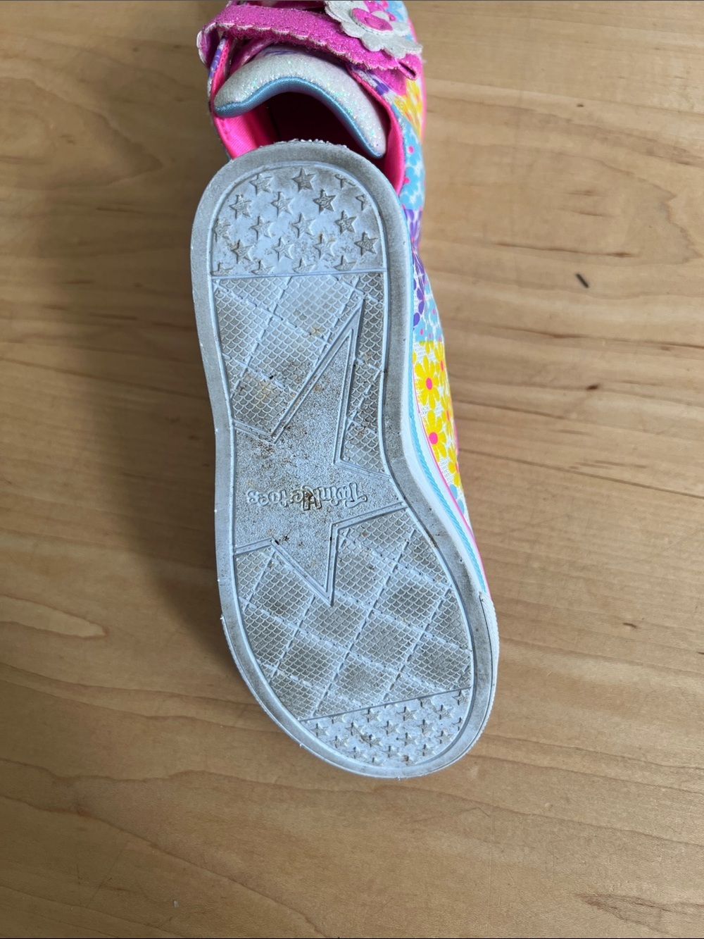 Sketchers Girls' Pink Floral Glitter Velcro Sneakers - Picture 5 of 9